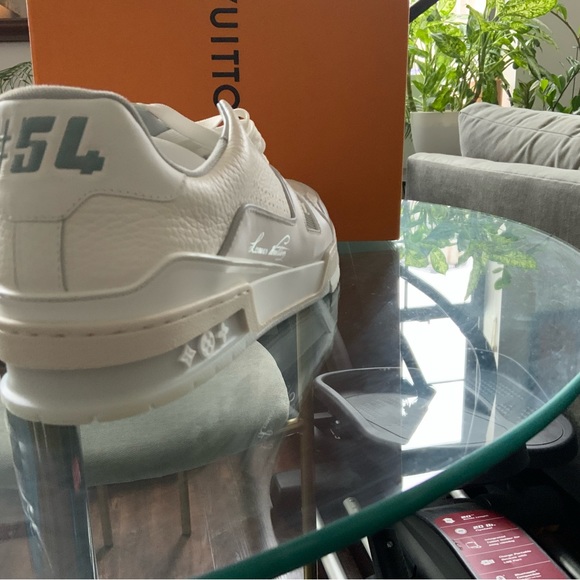 All white LV Trainers - worn twice. Like new. No scuffs or stains. - Picture 8 of 9